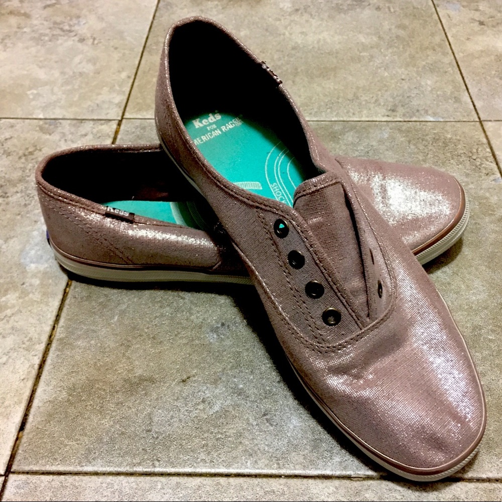 Keds Chillax Metallic Pink Slip-Ons - size 9